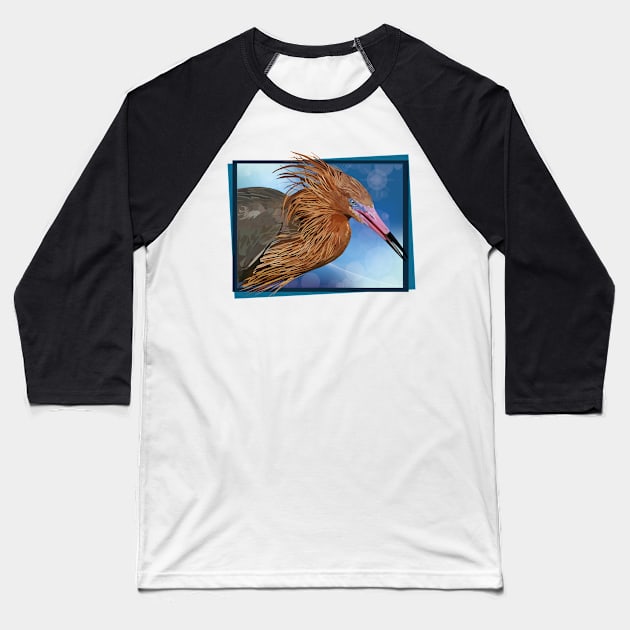 Reddish Egret Baseball T-Shirt by obscurite